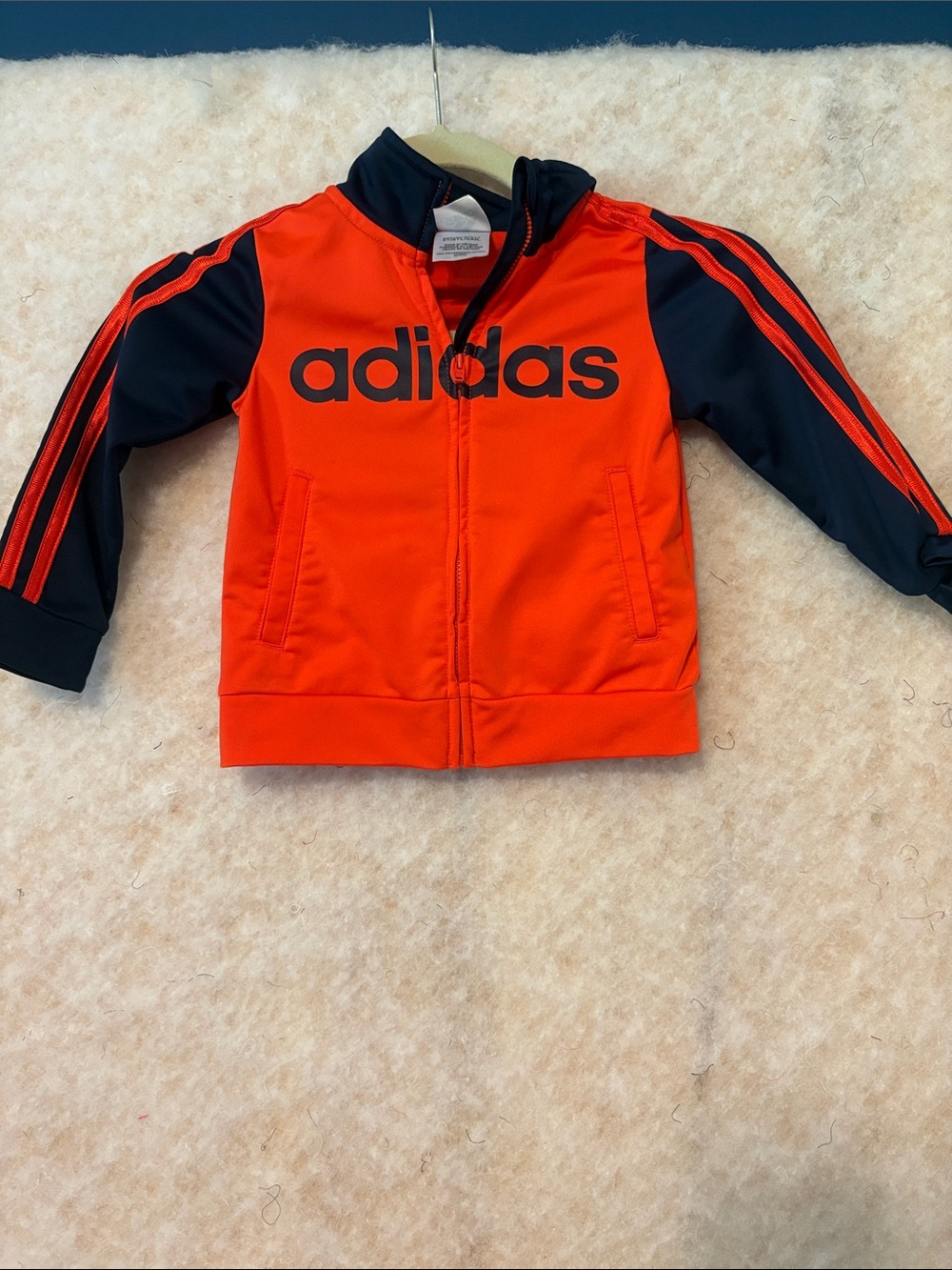 adidas Kids Orange and Black Zip-Up Track Jacket